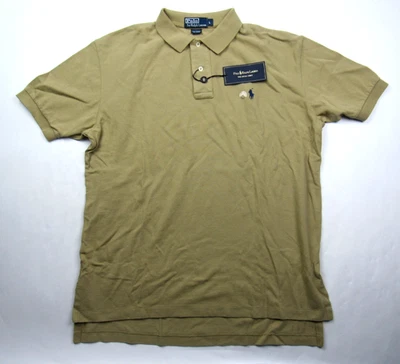 NWT New Polo Ralph Lauren The Mesh Shirt Sz L Coffee Khaki Tan Brown Pony Golf - Image 1 of 4