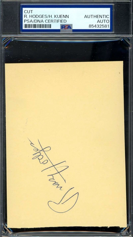 Russ Hodges Harvey Kuenn PSA DNA Coa Signed Album Page Cut Autograph - Image 1 of 2