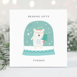 Adorable Tarjeta de Navidad Personalizada Niño Hecha a Mano Tarjeta de Navidad Hijo Nieto Sobrino - Imagen 1 de 3