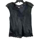 Vintage Christian Dior Black Lingerie Top Womens Small Camisole Union Made