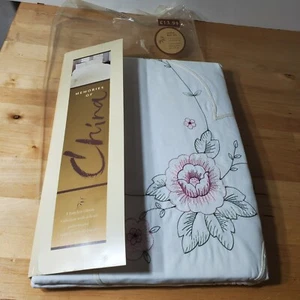 VTG Memories of China Embroidered Duvet Bed Set 1 Duvet 1 Housewife Pillowcase - Picture 1 of 12
