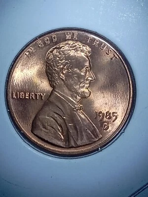 1985 Denver Lincoln Cent With Doubled Rev. Obv., Doubled Mintmark And Rotated!! - Image 1 of 4