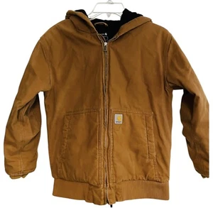 CARHARTT CHILDS YOUTH OJ8545-B QULITED LINED HOODED JACKET LARGE (14/16) BROWN - Picture 1 of 10