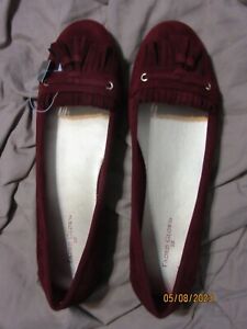 Slip On "Faded Glory" Sz 10 Lo-heel Red Leather Tassel Casual Shoe SH-5