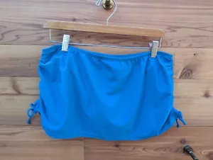 Hapari Denim Blue L Side Drawstring Swim Skirt Bottom Tankini 10 12 Ruching - Picture 1 of 6