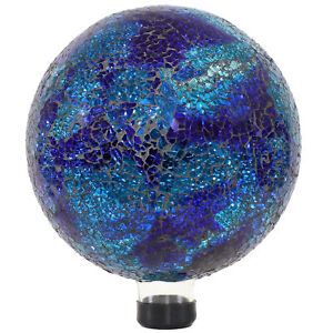 Deep Ocean Swirl Crackled Glass Gazing Globe - 10 in by Sunnydaze