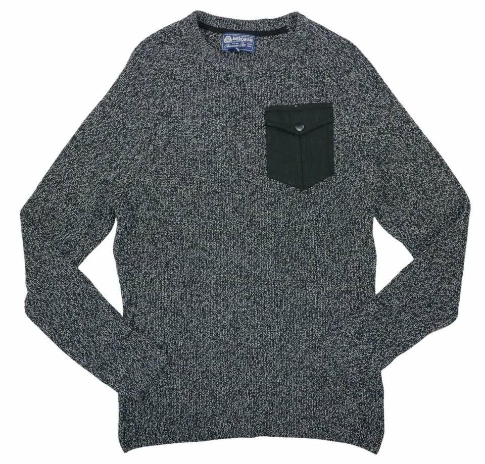 Suéter Pullover American Rag Jaspeado Bolsillo en el Pecho Manga Larga Cuello Redondo Nuevo con Etiquetas Foto 1 de 1