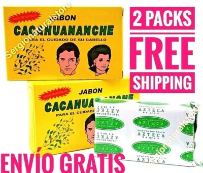 2 paquetes de jabón de cacahuananche / jabón de jabón de cacahuananche 3,17 oz Oscurece Canas Foto 1 de 4