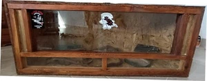 Teak - Terrarium für Reptilien aus Holz Glastüren und Netzplatten 100 x40x40 - Bild 1 von 12