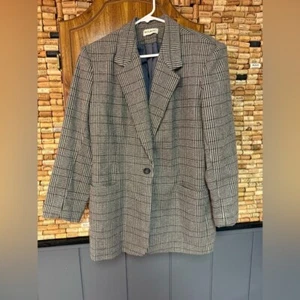Vintage White Stag Plaid Oversized blazer size M - Picture 1 of 4