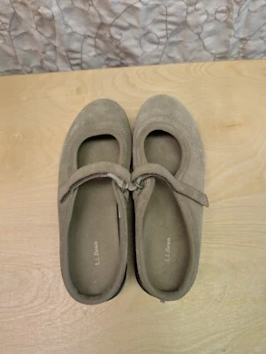 LL Bean Sage Green Suede Mary Jane Slip on Shoe Women Sz 10M - Image 1 of 4