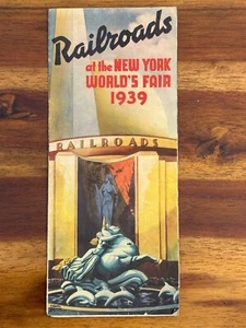 Ferrocarriles en la Feria Mundial de Nueva York 1939 guía de exposición mapa trenes locomotoras - Imagen 1 de 5