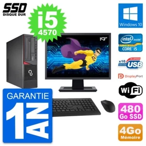 PC Fujitsu E720 E85 + Dt Bildschirm 19 " Core i5-4570 RAM 4Go SSD 480Go Windows - Bild 1 von 3