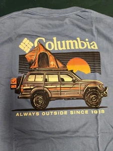Columbia Blue Short Sleeve Print T-Shirt FREE SHIP - Picture 1 of 4