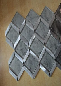 Dark Grey HEX Aluminium & Glass Mosaic Tiles 1 sheet 330x255x8mm 11 sheets 1sqm - Picture 1 of 24