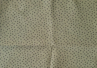 Black Watermelon Seeds on Green Thimbleberries  Fabric 12 in x WOF OOP - Image 1 of 2