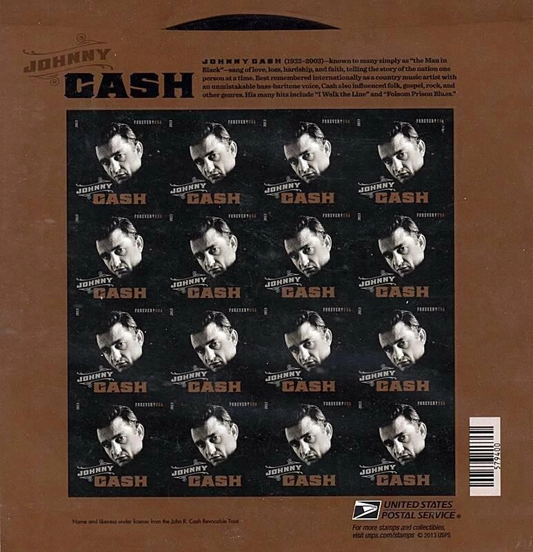 IMPERF SCOTT#4789  JOHNNY CASH  WITHOUT DIE CUT 66C STAMP  SHEET OF 20  MNH OG - Image 1 of 1
