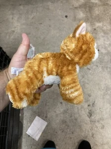 AURORA MINI FLOPSIES CAT PLUSH GINGER TABBY CAT 31277 CUDDLY SOFT TOY KITTEN - Picture 1 of 5