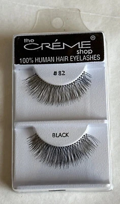 Pestañas postizas The Creme Shop - #82 NEGRAS - 100 % cabello humano - 1 par Foto 1 de 2