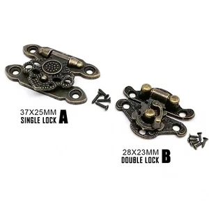12X Antique Brass Decor Wood Jewelry Chest Wine Box Gift Case Toggle Latch Clasp - Picture 1 of 8