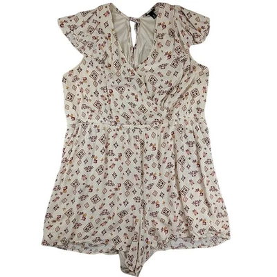 Mameluco Torrid Jersey Mujer 22-24 3X Pantalones Cortos Playa Resort Informal Cottagecore Boho Foto 1 de 4