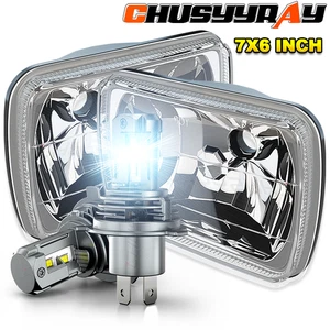 For Dodge B250 B350 1981-1994 Pair 5x7'' 7x6'' LED Headlights DOT Hi-Lo Lamp - Picture 1 of 13