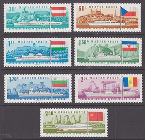 Hungary Sc 1828-1834 MNH. 1967 Flags & Ships, complete set, fresh, VF. - Picture 1 of 1