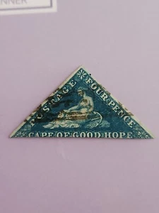 Lot2. Four pence Cape of Good Hope 1853-1864 blue stamp - Foto 1 di 3