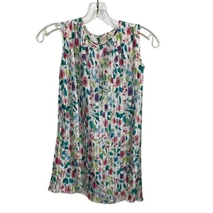 Zara Girls Floral Pleated Shift Dress Size 8 Sleeveless Easter White Pink - Picture 1 of 10