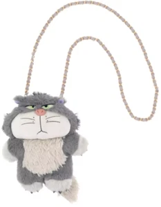 Disney Store Japan Lucifer Fluffy Plush Shoulder Bag Cinderella Pochette NWT - Picture 1 of 7