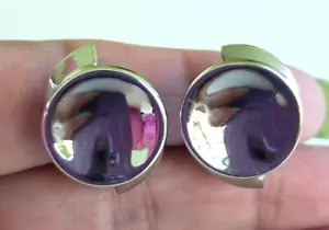 Orecchini Clip Atomica Vintage Alice Tono Argento 15/16" - Foto 1 di 8