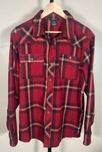 Camicia da viaggio Outdoor Research $99 Feedback flanella rossa a quadri escursione campeggio taglia L - Foto 1 di 11