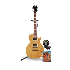 ESP LTD EC 256 FM 6 String Right-Handed Electric Vintage Natural Guitar Bundle - Picture 1 of 6