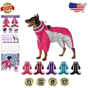 Reflective Winter Dog Coat with Fleece Lining - Four-Legged Comfort in Pink - Picture 1 of 8