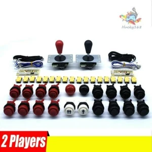 2 Players Arcade Buttons and Joystick HAPP Kit Controller USB Encoder MAME DIY - Picture 1 of 12