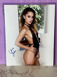 Uma Jolie Sultry Gaze Black Lingerie Signed Autograph 8x10 Adult Actress Model - Picture 1 of 1