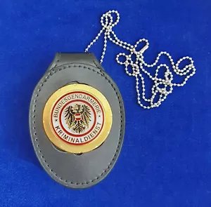 ehemalige Polizeimarke Bundesgendarmerie Österreich Kriminaldienst + Lederhalter - Picture 1 of 2