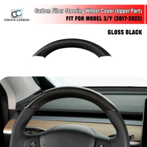 1pcs Real Carbon Fiber Steering Wheel Embedded Cover For Tesla Model 3/Y (Upper) - Bild 1 von 8
