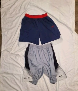 Lot Of 2 Nike XXL Dri Fit Basketball Shorts Pockets Navy Red White/ Grey Elite - Picture 1 of 8