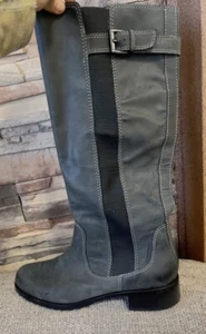 Donald Pliner Genuine Nubuck Leather Zipped Grey Boots Sz 10 USA - Picture 1 of 16