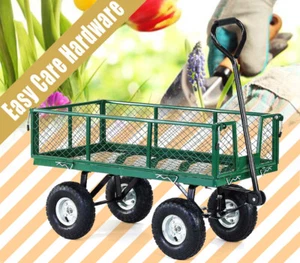 Heavy Duty Garden Cart Mesh Liner Folding Hand Trolley Yard Farm Wagon Trailer . - Picture 1 of 11