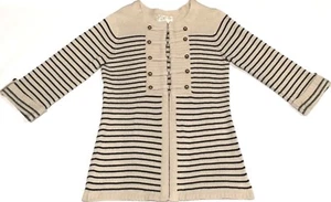 Women's Debbie Morgan Knitted Cardigan Sweater Size M Studded Button Front T3529 - Picture 1 of 8