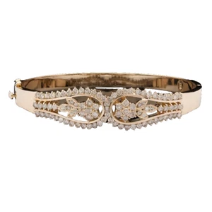 2.08ct Natural Round Diamond 14K Solid Yellow Gold Anniversary Wedding Bracelet - Picture 1 of 3