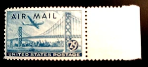 SCOTT # C36 -  ONE MARGIN AIR MAIL 25 CENT STAMP  -  VF -  OG  - UNUSED  -  MNH - Picture 1 of 2