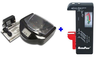 Battery tester + Universal Rapid Charger for AA AAA C D 9V Button Batteries - Image 1 of 4
