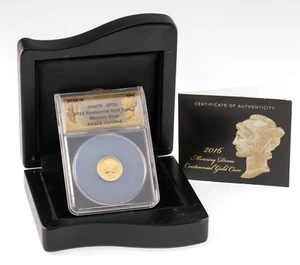 2016-W 10C Centennial Gold Mercury Dime Graded by ANACS as SP70 Box & CoA - Picture 1 of 7
