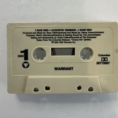Warrant I Saw Red Single (Cassette) Tape Only - Image 1 of 2