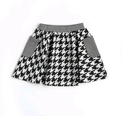 NUEVO CON ETIQUETAS Finding Foxtail TALLA 12 Niños Bolsillos PATINADOR Falda Pata de Gallo Negro Blanco  Foto 1 de 3