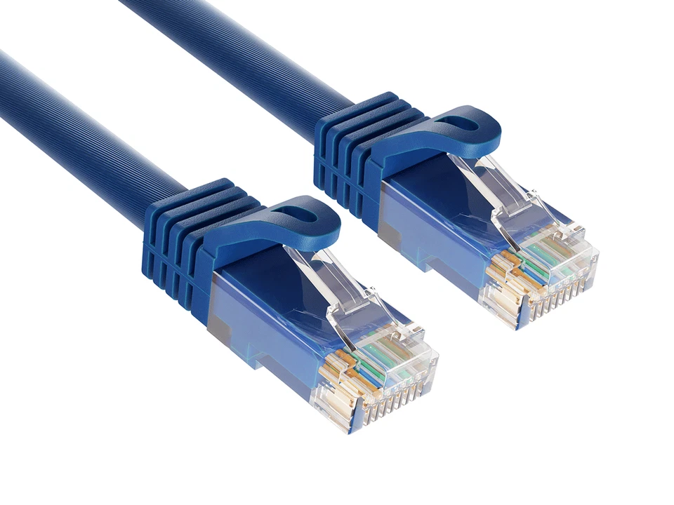 Cat6a UTP Snagless Patch Cable, Blue - 0.5/1/2/3/4/5/6/7/8/9/10/12/14/15/20/25ft - Image 1 of 1