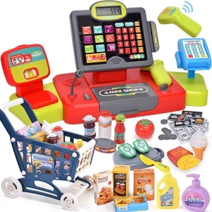 Kids Cash Register Toy Pretend Play with Real Calculator Sound Scanner/Shoppi... - Picture 1 of 8